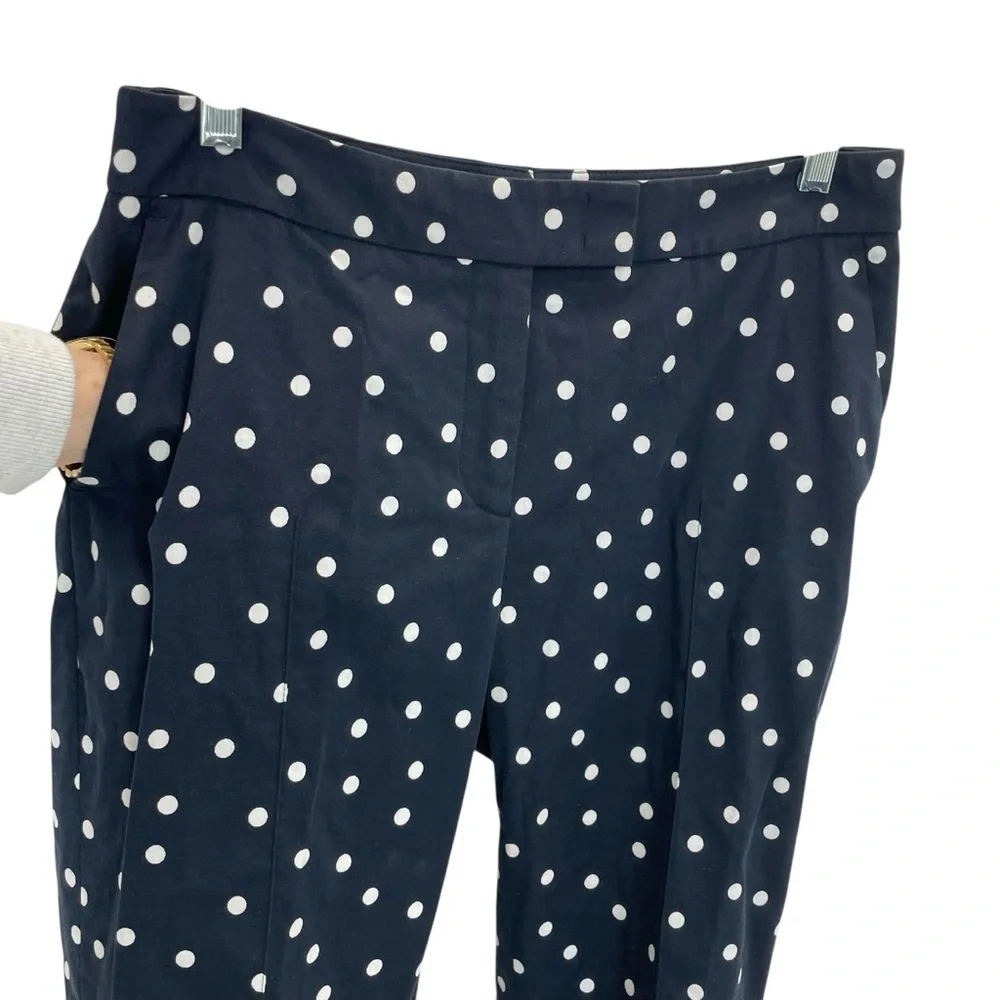 Akris Punto Cropped Pants 6 Navy/White